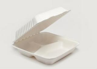 Clam Tray Bagasse 3comp 23x23cm