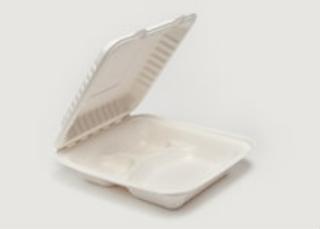 Clam Tray Bagasse 3comp 20x21cm