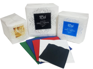 Cocktail Napkins Black 2ply - PureXcel