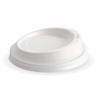 Hot Cup PS Lid Large (To Fit 6, 8, 10 &12oz) 90mm White - BioPak