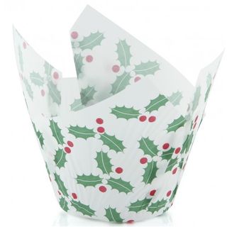 Texas Muffin Wrap - Christmas Holly (500 ctn) - Confoil