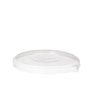 RPET 100% Lid, Flat, Fits 16/40oz Sugarcane Noodle Bowls, Clear - Detpak