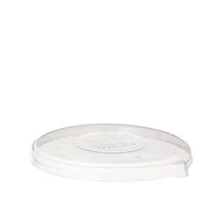 PLA Lid, Flat, Fits 16/40oz Sugarcane Noodle Bowls, Clear - Detpak