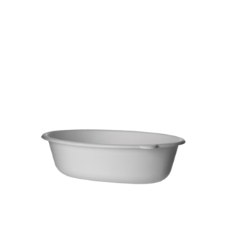 Sugarcane Oval Tray 48oz (1420ml), White - Detpak