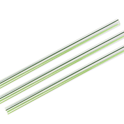 Straws PL 5mm Clear with Green Stripe - Vegware - Carton