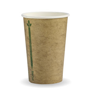 10oz Coffee Cups Kraft Green Line 80mm Single Wall Biopak 10oz Coffee Cups Kraft Green Line 80mm Single Wall Biopak
