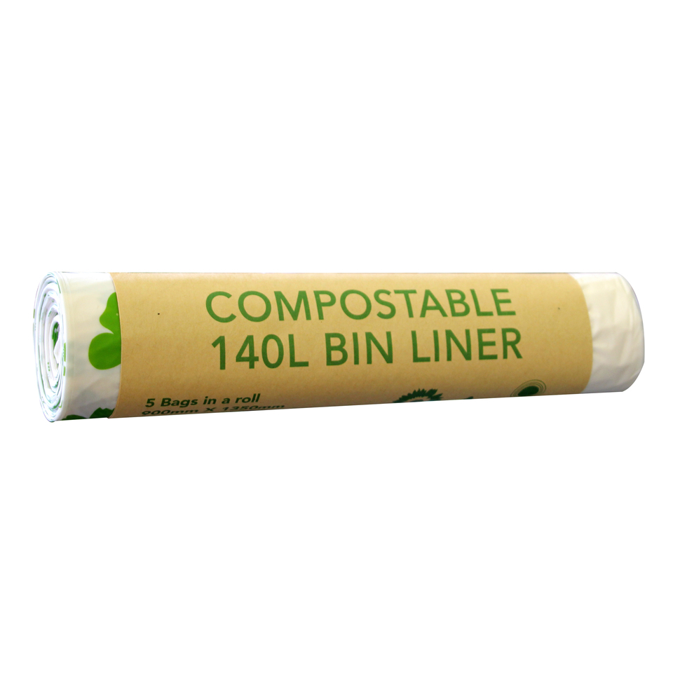 140L Compostable Wheelie Bin Liners Ecobags Shopping cart cafe supplies