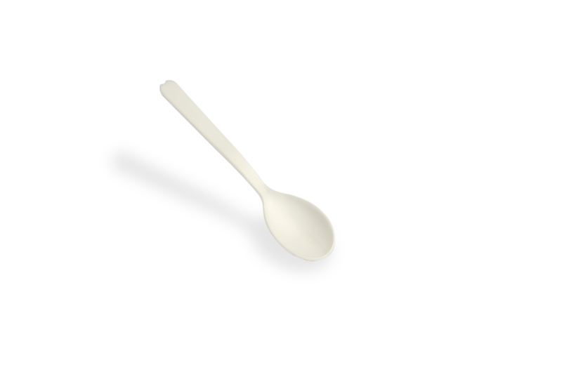 Compostable Teaspoon Recycled RCPLA 116mm, White, Pack 50 - Vegware
