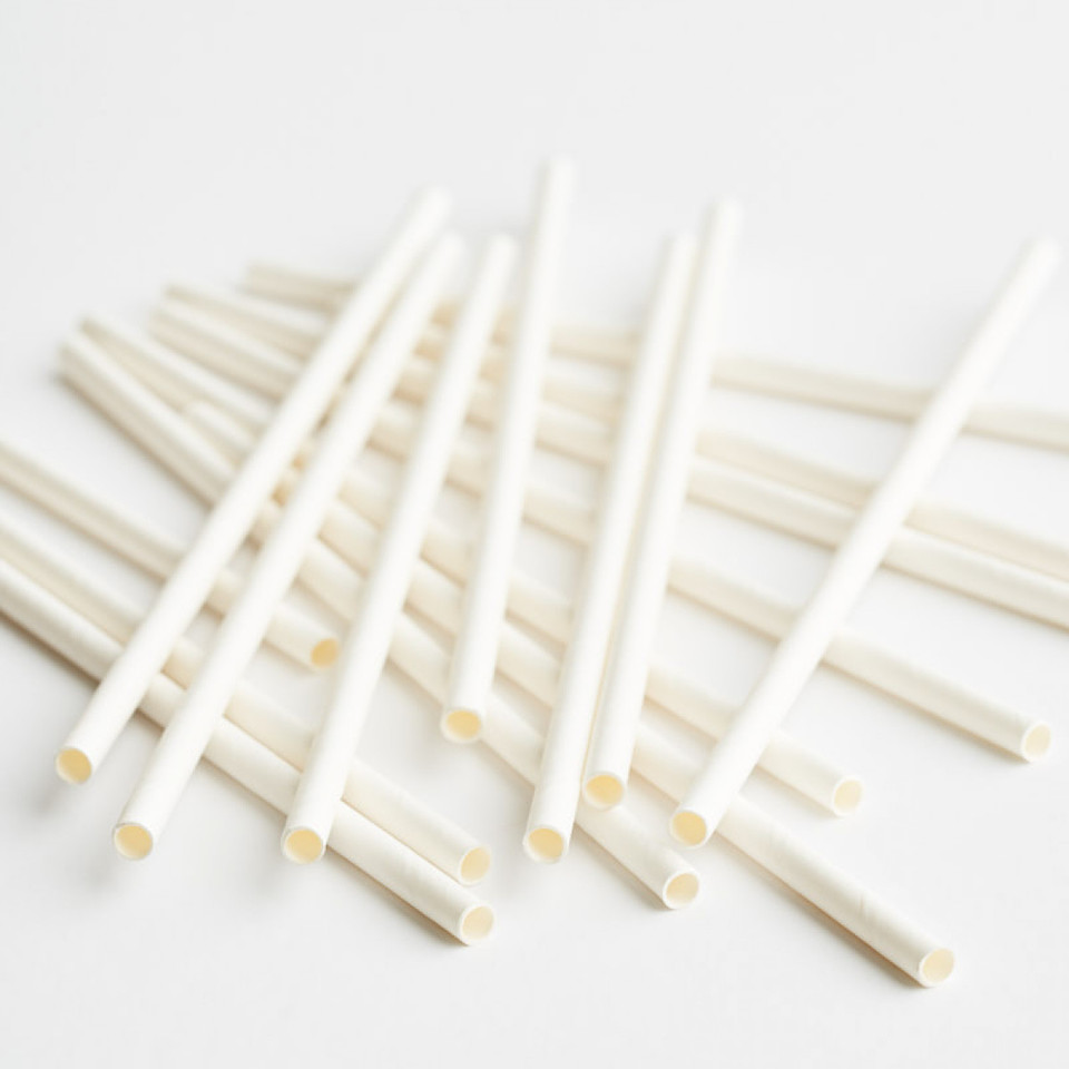 3Ply Drinking Straws REGULAR PLAIN WHITE  - Epicure