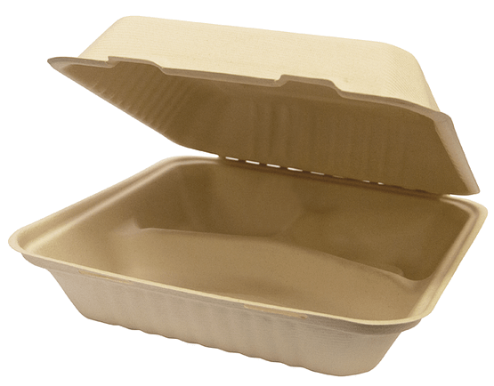 Enviroboard® Dinner Packs, 3 Compartment w/Hindged Lid, Natural