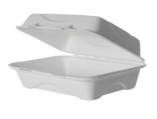 Sugarcane Clamshell, 9x6x3in, White - Detpak