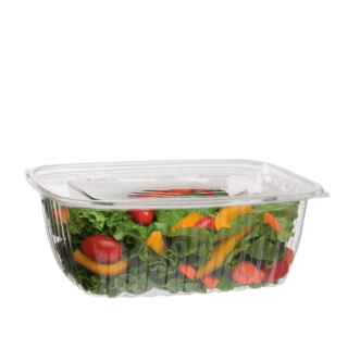 PLA Rectangular Deli Container Plus Lid 64oz (1890ml) - Detpak