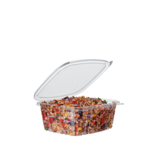 PLA Rectangular Deli Container with Hinged Lid 32oz - Detpak
