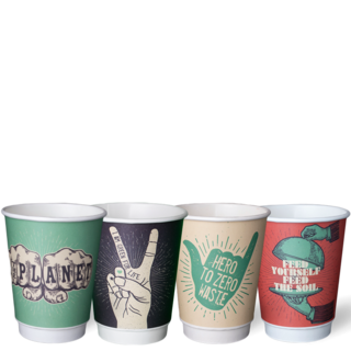 12OZ Double Wall 'Grasp The Moment' PLA Hot Cup - Detpak